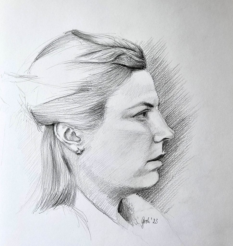 Seitenprofil einer Frau