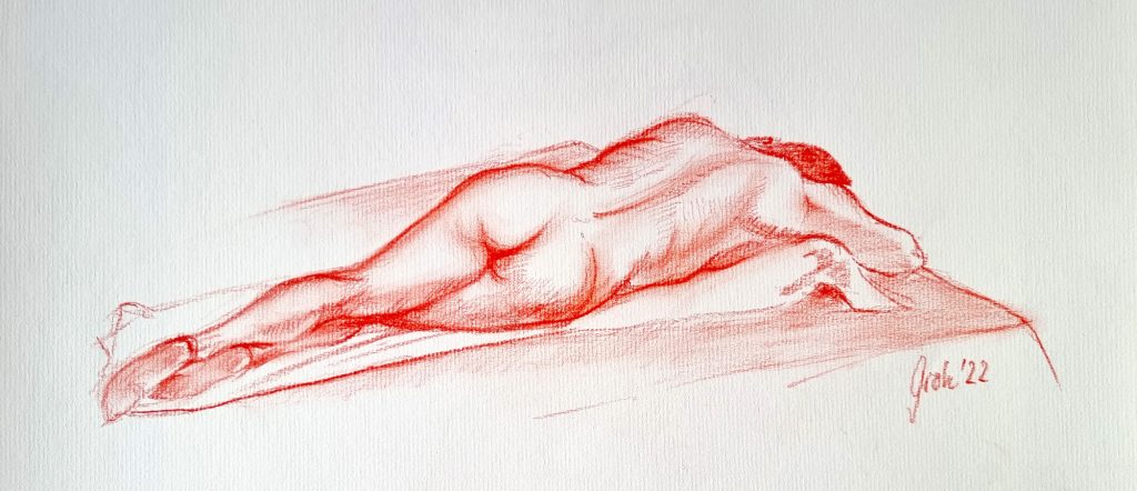 Weiblicher liegender Rückenakt