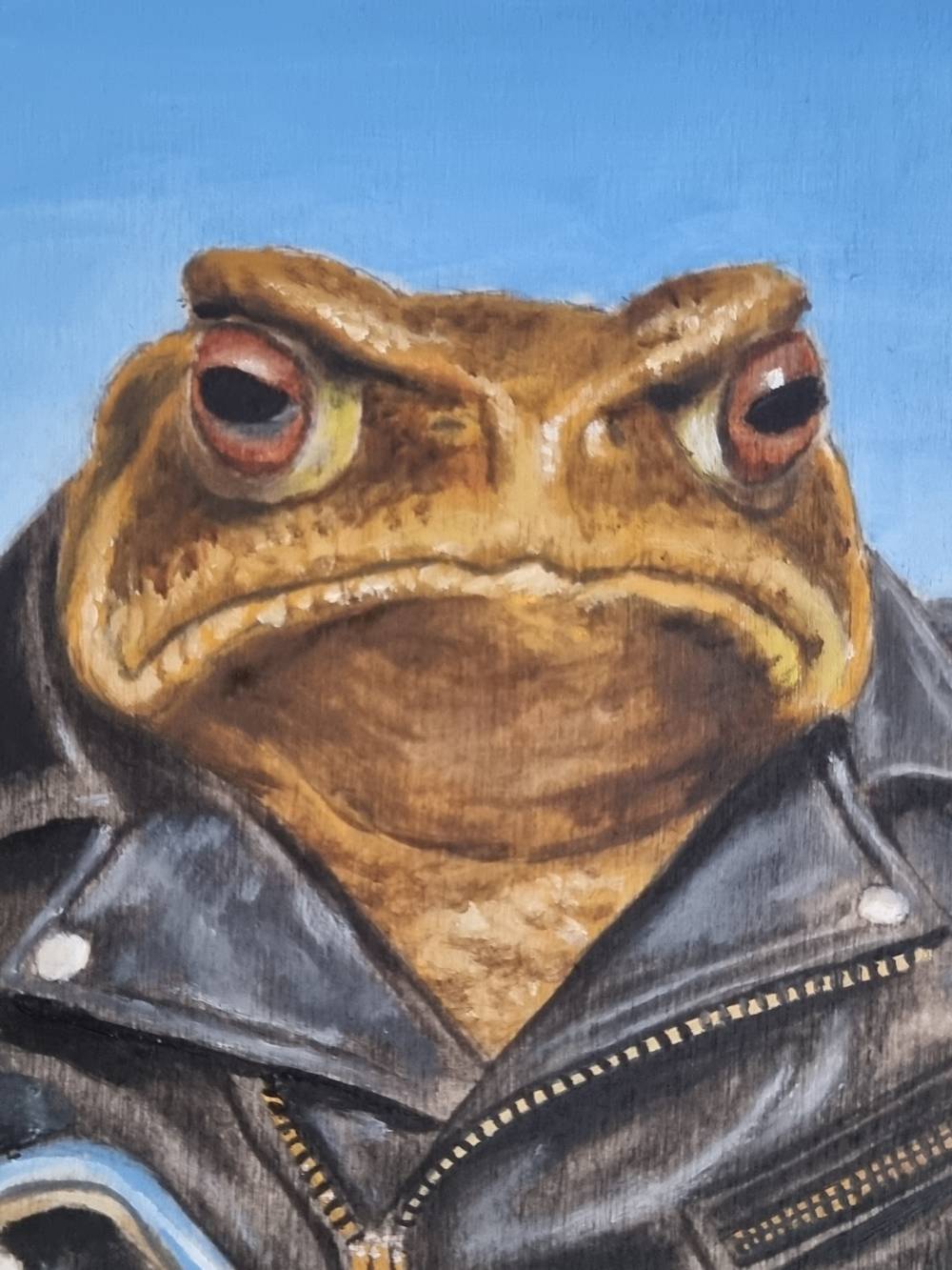 Gemälde Rockerkröte - Detailansicht Gesicht