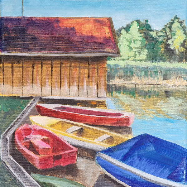 Ölgemälde Bootshaus