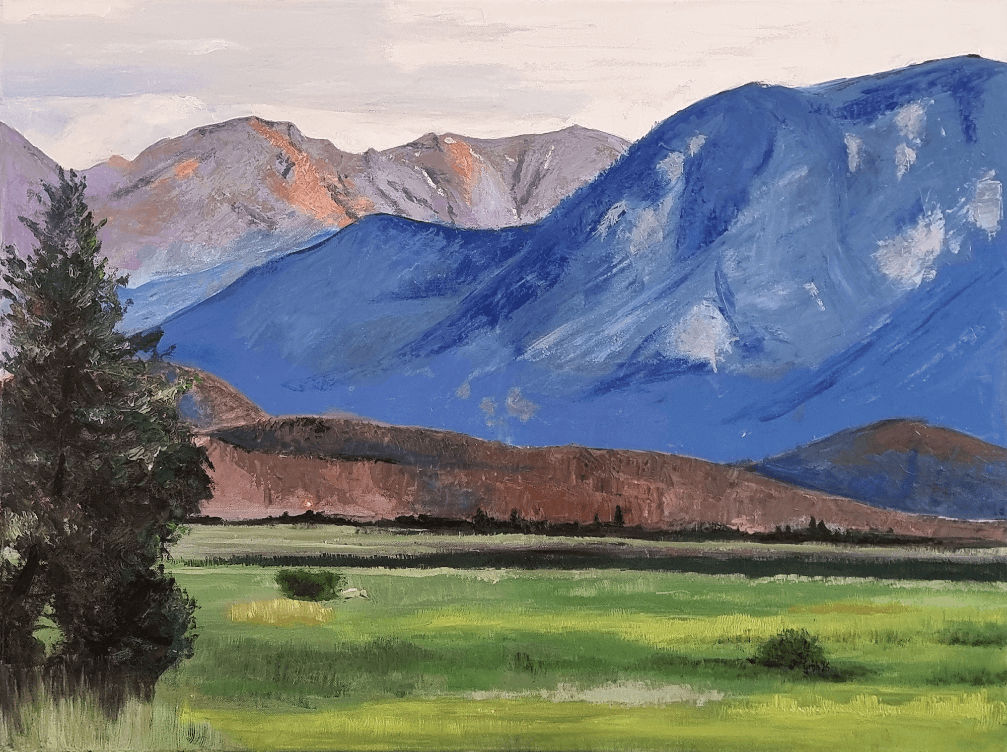 Gemälde einer bayerischen Gebirgslandschaft von Arne Groh